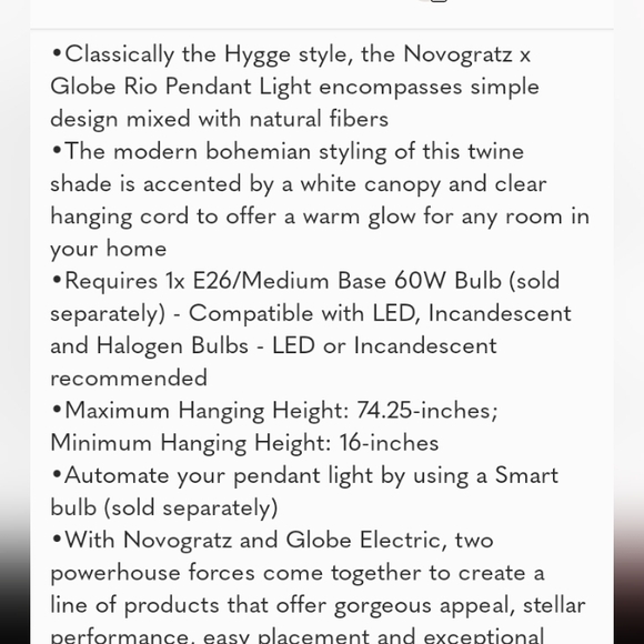 Bohemian Light Fixter Pendant Light Twine Shade Light Lamp - Picture 9 of 10